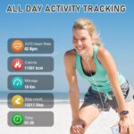 Fitness Tracker with 24/7 Heart Rate, Blood Pressure, Step Tracker, Calorie Tracking, Fitness Watch Waterproof Activity Tracker with Sleep Tracker for Women Men, Black - Image 4