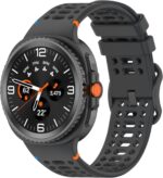 OBOE Silicone Strap Sport Airhole Band 'COMPATIBLE WITH' Samsung Galaxy Watch 8 40mm 44mm/Galaxy Watch 8 Classic (D-Black) [WATCH NOT INCLUDED] - Image 4