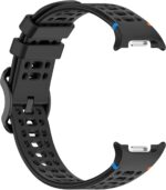 OBOE Silicone Strap Sport Airhole Band 'COMPATIBLE WITH' Samsung Galaxy Watch 8 40mm 44mm/Galaxy Watch 8 Classic (D-Black) [WATCH NOT INCLUDED] - Image 5