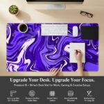 Extended Desk Mat 458 x 915 mm | Premium Abstract Purple Mouse Pad with Stitched Edges | 3mm Thick Non-Slip Desk Pad for Gaming, Office & Workstation - Image 3