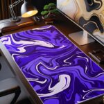 Extended Desk Mat 458 x 915 mm | Premium Abstract Purple Mouse Pad with Stitched Edges | 3mm Thick Non-Slip Desk Pad for Gaming, Office & Workstation - Image 4