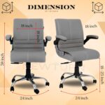 NEWTURN® Maxson Mid Back Adjustable Handle Cushion revolving Chair for Home/Office/Work/Computer/Corporates/WFH/Gaming with 2 Yrs Parts repl. wrty(pre_asmbld) (Executive, Grey) - Image 3