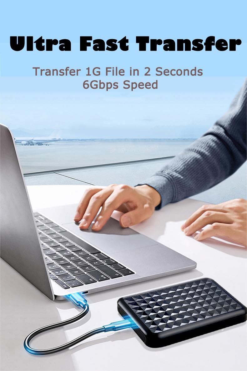 250GB Ultra Slim Portable External Hard Drive USB 3.1 Type C 2.5'' HDD Storage for PC, Mac, Laptop, PS4, PS5, Xbox one - Image 7
