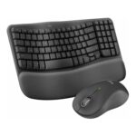 Logitech MK670 Comfort Wave Wireless Keyboard & Mouse Combo Home Office Active Lifestyle Modern Bundle with Mini Mirror Portable Wireless Bluetooth Speaker, Gel Wrist Pad & Gel Mouse Pad - Image 3