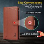 AIBEX ® Compatible for Motorola Egde 70 Fusion 5G Flip Cover Leather Finish | Inside TPU with Card Pockets | Wallet Stand | Complete Protection Flip Case Brown - Image 4