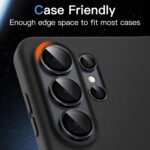 JETech Camera Lens Protector for Galaxy S26 Ultra, 9H Tempered Glass Metal Individual Ring Cover, HD Clear, 1 Set (Black) - Image 5