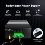 MokerLink 8 Port Industrial Gigabit Ethernet Switch, 2 SFP Ports with 1 LC Module 20KM, Unmanaged IP40 Network Switch (-40 to 185°F), with Power Supply - Image 5