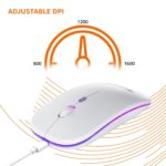 amazon basics Rechargeable Wireless Mouse with RGB LED Backlit 1600 DPI Ergonomic Mouse for Laptop, PC - Image 3