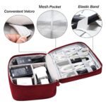 Aavjo Electronics Cosmetics Travel Organizer, Portable Bag for Accessories like Cables, Gadget Storage, Power Bank, Phone Charger, Universal Cable Storage Bag for Office and Home (Red) - Image 5
