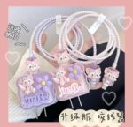 Meyaar Wave-Shaped Cable Protector Series with 3D Cute Pattern for iPhone Charger 20W & 18W, Data Line Wire Saver Charging Cable Charger Protective Cable, Full Protection Cover (Lina-Bel-Pink) - Image 5