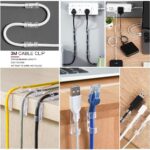 20Pieces Wire Organizer Cable Management Clip Desktop Cord Hook with 3M Adhesive Foam Cord Management for TV PC Laptop Ethernet Cable Desktop Home Office (Transparent) - Image 6