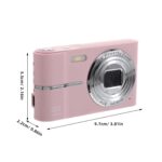 Compact Digital Camera for Adults and Mini Point-and-Shoot Vlogging Camera with 16x Zoom Lightweight Portable in Rose Pink for Parties and Everyday Photography - Image 3