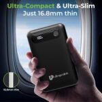 UltraProlink Power Bank 10000mah Fast Charging|16.8mm Slim|22.5W QC-PD-PPS Fast Charging Battery Bank|with USB-C & iPhone Cable|Digital Display|Power Bank for Tablets & Smartphones| Black |UM1127 - Image 3