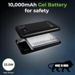 UltraProlink Power Bank 10000mah Fast Charging|16.8mm Slim|22.5W QC-PD-PPS Fast Charging Battery Bank|with USB-C & iPhone Cable|Digital Display|Power Bank for Tablets & Smartphones| Black |UM1127 - Image 4