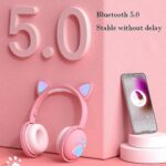𝓓rumstone (𝟑𝐘𝐄𝐀𝐑 𝐖𝐀𝐑𝐑𝐀𝐍𝐓𝐘) Cat Ear Wireless Headphone with LED Light Up Ears Bluetooth Gaming Headset Cushioned Earpads Adjustable Headband Deep Bass Sound Built-in Mic for Kids & Adults - Image 7