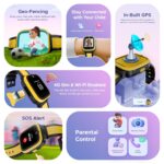 Boat Wanderer Smart, Kids Watch, 2-Way Video & Phone Call, GPS Tracker, Emergency SOS, Geo Fencing, 4G Sim Compatible, Parental Controls,1.4" Display, smart Watch for Boys Girls (Sunshine Yellow) - Image 4