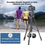 Syskonics 70” Aluminium Camera Tripod with Travel Bag and Phone Holder |Operating Height: 70 inch | Maximum Load Capacity up to 8kg | Compatible with All Cameras, Cell Phones, Projector, Webcam - Image 4