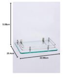 AMPEX Glass TV Setup Box Stand/Set Top Box/WiFi Router/Multipurpose Storage Shelf Rack/Wall Mount Holder With Heavy SS Brackets (10x9 Inches) - Image 3