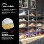 SHOEGR Safe Shoe Storage Organizer Pack of 5 | Transparent Heavy Duty Sneaker Storage Box | Front Drop Crates with Magnetic Closure | Large Size Fits up to UK14 - Image 3