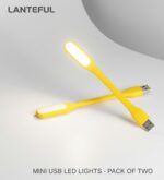 LANTEFUL USB LED Light Lamp, Portable Flexible Gooseneck Reading Lamp, Adjustable Bendable Arm, Compatible with Laptop, Notebook, Power Bank (Yellow/, 1) - Image 4