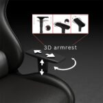 Stealth Polyurethane Leather Ergonomic Gaming Chair for Home Office Study | Adjustable Neck & Lumbar Pillow 180° Recline | Sturdy Metal Base & 3D Adjustable Armrests | (Full Black) - Image 5