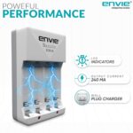 ENVIE® (ECR-20) Beetle Wall Charger for AA & AAA (Ni-MH/Ni-CD) Rechargeable Batteries with LED Indicators, Charge 2 or 4 Batteries at a Time - Image 4