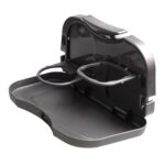 Portable Folding Vehicle Car Tray Cup Bottle Holder Dining Organizer Grey - Image 5