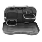 Portable Folding Vehicle Car Tray Cup Bottle Holder Dining Organizer Grey - Image 6