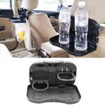 Portable Folding Vehicle Car Tray Cup Bottle Holder Dining Organizer Grey - Image 9