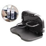 Portable Folding Vehicle Car Tray Cup Bottle Holder Dining Organizer Grey - Image 10