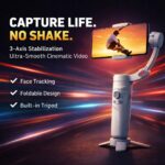 M1 Foldable 3-Axis Smartphone Gimbal Stabilizer Merak One with Face Tracking 3 Axis Gimbal for Mobile | Foldable 20cm, 250g | with Selfie Stick | Photography, Video and Vlogs (White) - Image 3