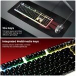 Zebronics Wired Keyboard & Mouse Combo, 104-Key, 1200 DPI, ₹ Key & Multimedia Controls, Ergonomic Mouse, 1.3m Cable, Multicolor LED (War 2, White + Black) - Image 5
