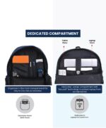 STOLT COWL Laptop Backpack | Fresh Contemporary Design with Custom Sliders | With SecureIT Tablet Pouch | 3 Compartments with Upgraded Back Support | For Office, College, School (Bottle Green) - Image 4