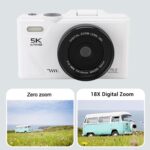 5K Digital Camera for Photography, 75MP HD 18X Digital Zoom Autofocus Vlogging Camera for with 3 Flip Screen & Batteries, Compact Vlog Travel Camara Support 128GB SD - Image 4