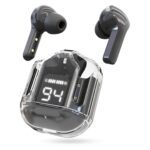 Transparent Earbuds with Smart Touch Control, LED Digital Display ENC Buds Bluetooth Headset (Black) - Image 3
