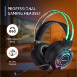 Amazon Basics RGB Wired Gaming On Ear Gaming Headphone, 2 Meter Braided Cable, with mic, Suspension Design, 3.5mm Connector (USB A only for RGB, Black) - Image 4