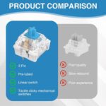 50PCS Blue Switch Mechanical Keyboard, Keyboard Switche, Blue Switch Mechanical Keyboards Tactile Clicky Switches with Dustproof Stem, for Custom Gaming and Typing Keyboards - Image 5
