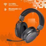 amazon basics On Ear Wireless Gaming Headphones | +20 hrs Playtime | 2.4Ghz Ultra Low Latency | Bluetooth 5.2 | Dual Mode | PS, PC, Tablet, Mobile Phone Compatible - Image 3