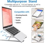 Aluminium Stand with Maximum Strength and Minimal Weight | Essential Gadget for Remote Work Online Classes & Office Desk Laptops Anti-Slip Smart Heat Dissipation Laptop Stand (Silver) - Image 3