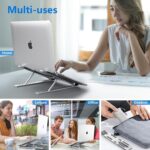 Aluminium Stand with Maximum Strength and Minimal Weight | Essential Gadget for Remote Work Online Classes & Office Desk Laptops Anti-Slip Smart Heat Dissipation Laptop Stand (Silver) - Image 4