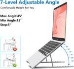 Aluminium Stand with Maximum Strength and Minimal Weight | Essential Gadget for Remote Work Online Classes & Office Desk Laptops Anti-Slip Smart Heat Dissipation Laptop Stand (Silver) - Image 5
