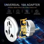 FKU Travel Adapter EU Adapter Universal EU Converter 2 Round Pin Socket AU US UK CN to EU Wall Socket AC 16A 250V Travel Adapter Universal (5) - Image 3