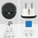 FKU Travel Adapter EU Adapter Universal EU Converter 2 Round Pin Socket AU US UK CN to EU Wall Socket AC 16A 250V Travel Adapter Universal (5) - Image 5
