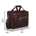DORPER MONEY HILL Genuine Leather Laptop Bags For Men Office Use Professional Business Briefcase Bag 15 Inch Branded Stylish and Functional Bag for Work and Travel (Leather, Berlin Brown) - Image 3