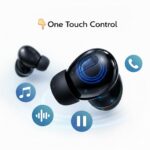 TWS Wireless Bluetooth Earbuds with Wireless Charging Case, Touch Control, HD Stereo Sound, Built-in Mic, Fast Charging, Noise Isolation, GB-TW06 (Black) - Image 4