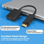 Sounce Display Port to HDMI Adapter, 1080p Display Port DP to HDMI Cable Male to Female Port Support Video & Audio Compatible with Computer, PC, Monitor, Projector, HDTV (Not Bidirectional) - Image 4