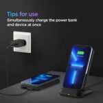 Spigen 3in1 10000mAh Wireless Charging Power Bank with USB-A | USB-C 20W Fast Charging, Included Type C to C Cable, Lithium Polymer - Black - Image 6