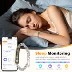 Light Luxury Smart Bracelet for Women, Crystal Birthstone Fitness Tracker with 2 Bands, All-Day Heart Rate/Sleep/Stress/HRV/Step Monitor, Elegant Wristband for Birthday & Womens Day Gifts(green) - Image 4