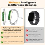 Light Luxury Smart Bracelet for Women, Crystal Birthstone Fitness Tracker with 2 Bands, All-Day Heart Rate/Sleep/Stress/HRV/Step Monitor, Elegant Wristband for Birthday & Womens Day Gifts(green) - Image 7