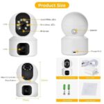 TP PLUS 5MP Indoor WiFi Smart CCTV Camera for Home | 1080p Full HD | Color Night Vision | Motion Detection | Two Way Audio | Wireless Home Security Camera with Mobile App V380 Pro (CV Dual Lens1) - Image 4